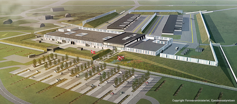 Illustrasjon av F-35 Campus i Skrydstrup